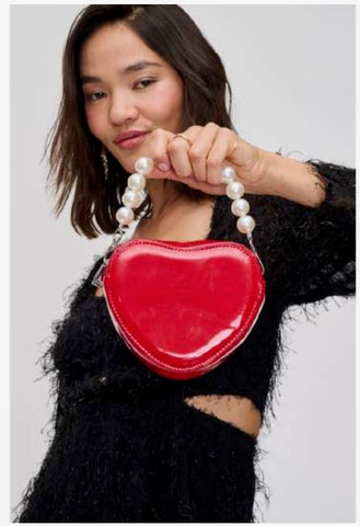 MI AMOUR Red Heart-Shaped Handbag