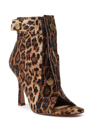 Naily Cheetah Peep Toe Booties