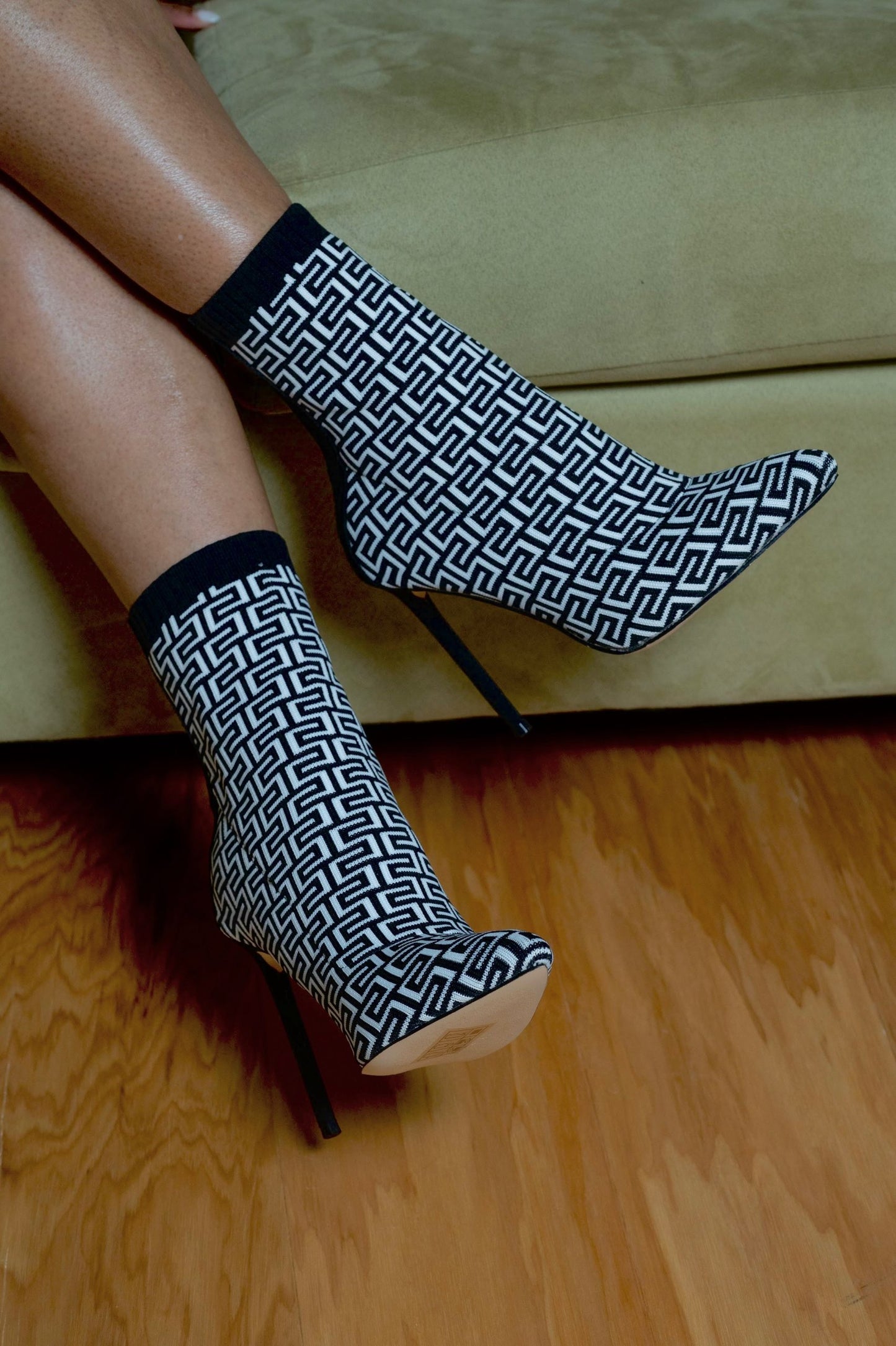 Condition Geometric Sock Bootie