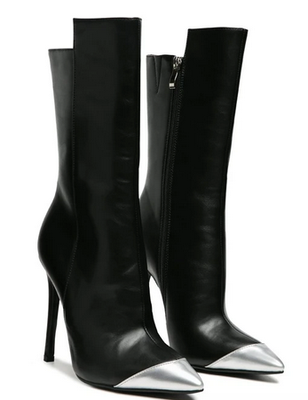Silver Tip Black Boots