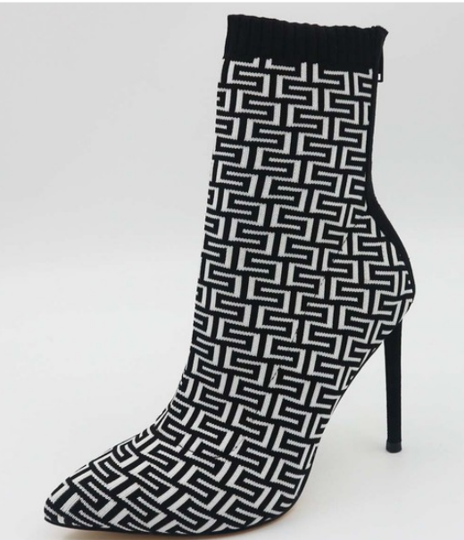 Condition Geometric Sock Bootie