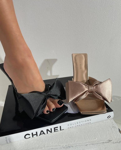 Rae Satin Bow Mules