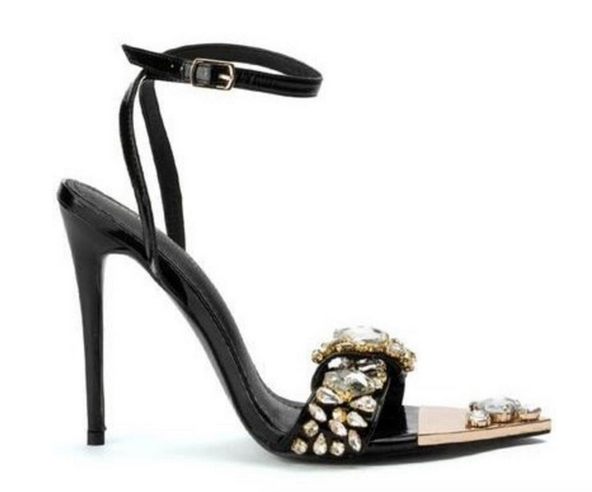 Tilly Black Stiletto Sandal