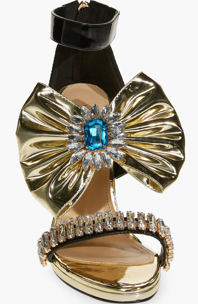 Blaire Heels with Gold Bow