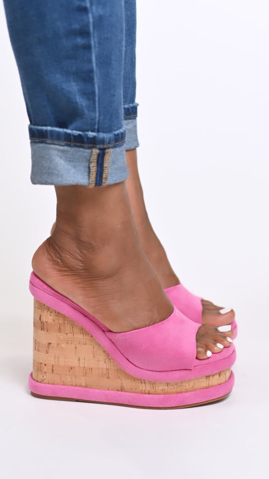 Madeline Pink Wedge Heels