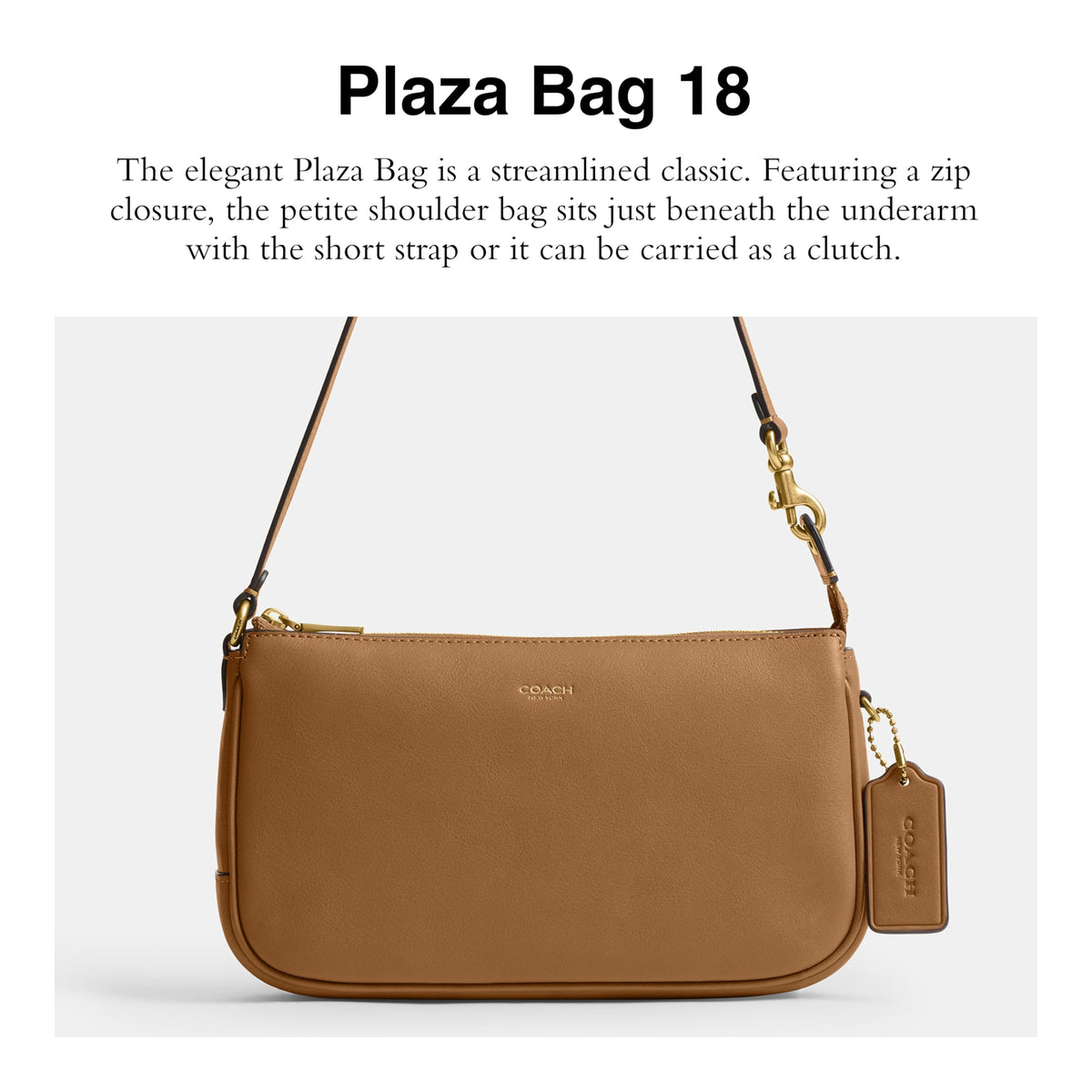 Coach Women's Natural Grain Leather Plaza Bag
