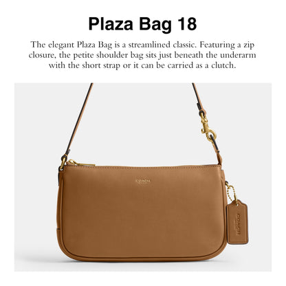 Coach Women's Natural Grain Leather Plaza Bag