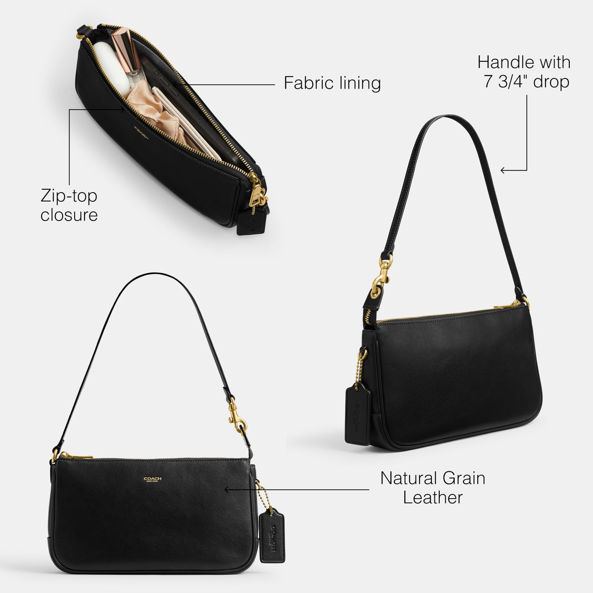 Coach Women's Natural Grain Leather Plaza Bag