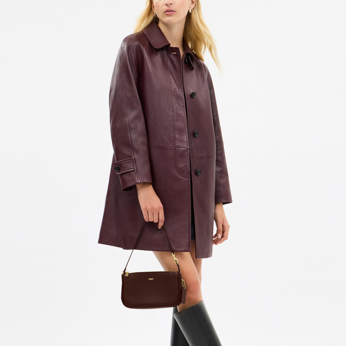 Coach Women's Natural Grain Leather Plaza Bag
