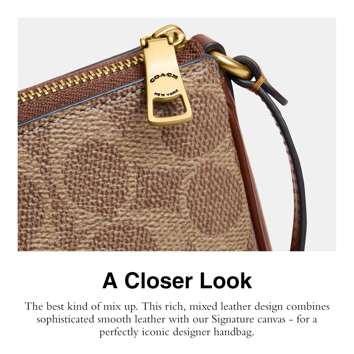 Coach Women's Natural Grain Leather Plaza Bag