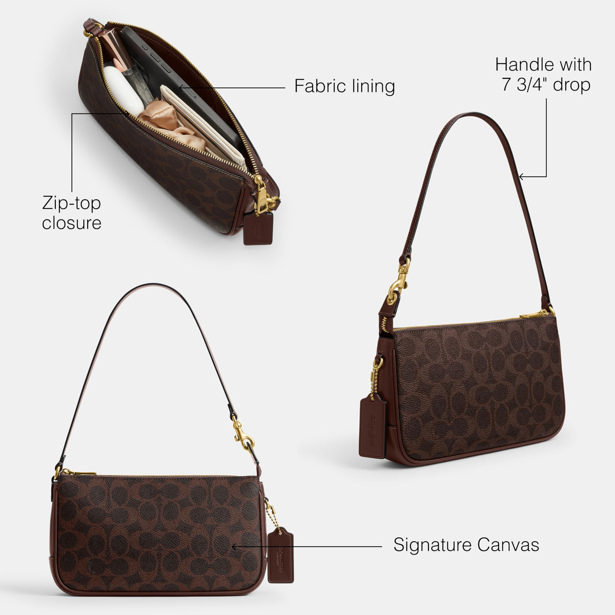 Coach Women's Natural Grain Leather Plaza Bag