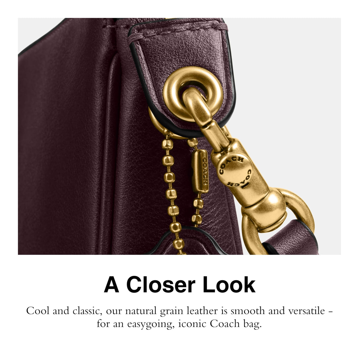 Coach Women's Natural Grain Leather Plaza Bag