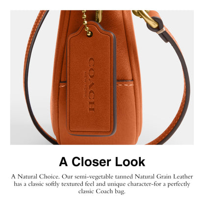 Coach Women's Natural Grain Leather Plaza Bag