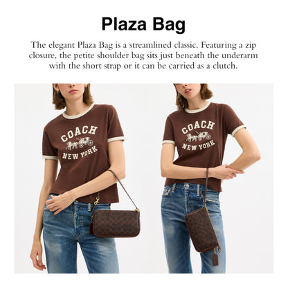Coach Women's Natural Grain Leather Plaza Bag