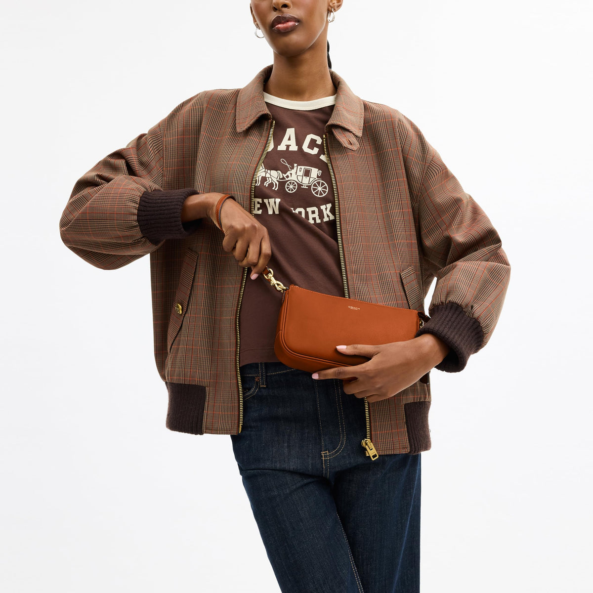 Coach Women's Natural Grain Leather Plaza Bag