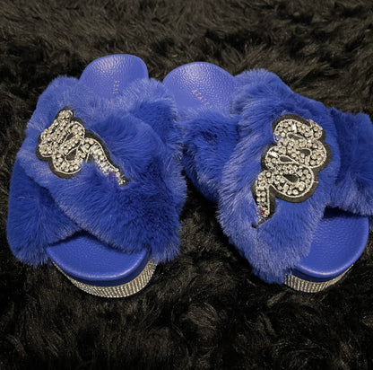 Sneaky Blue Fur Slides