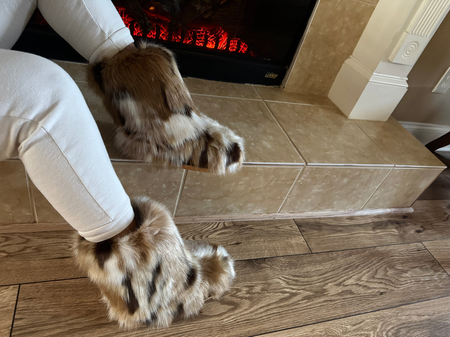 NADIANNA-BROWN FAUX FUR BOOTIE