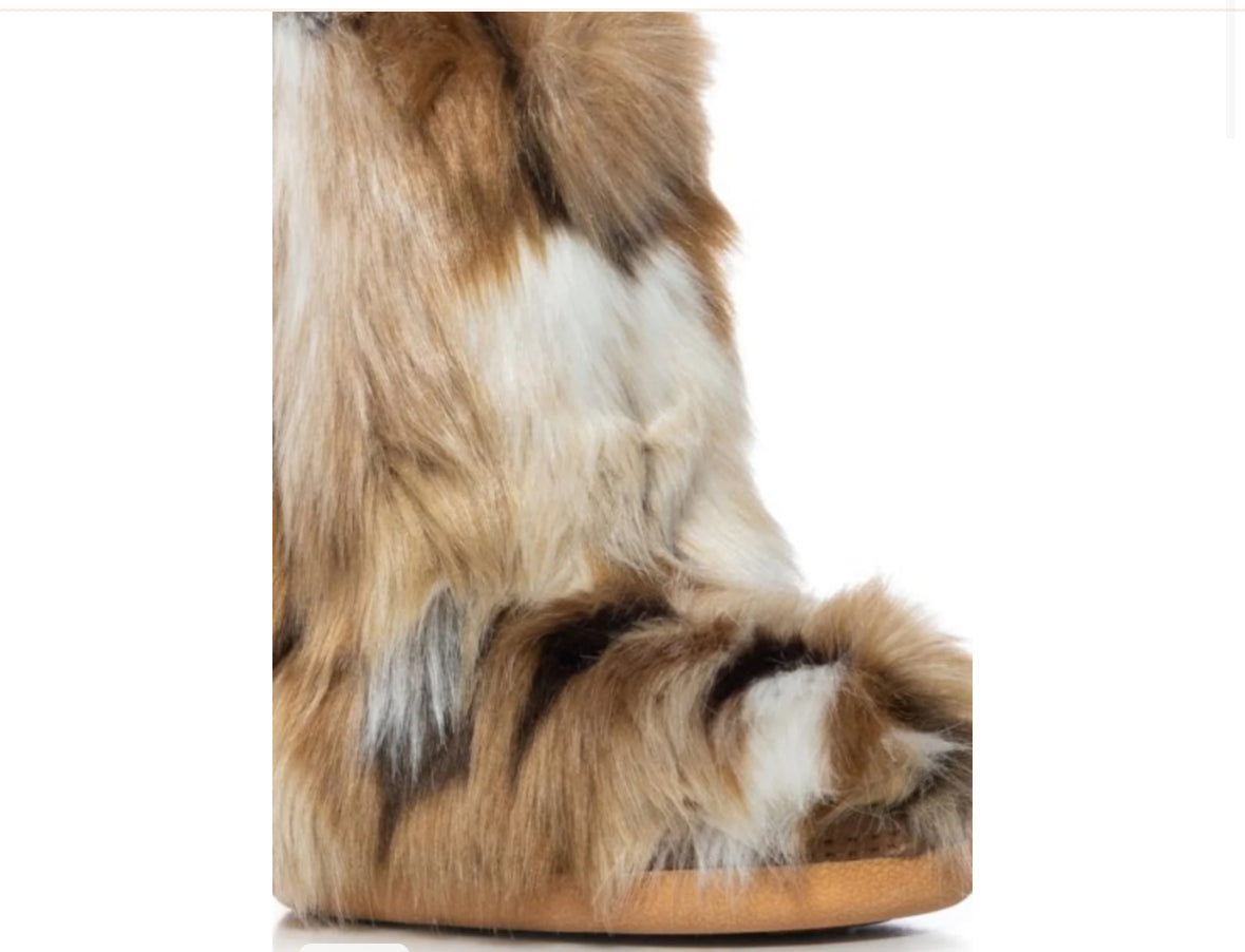 NADIANNA-BROWN FAUX FUR BOOTIE