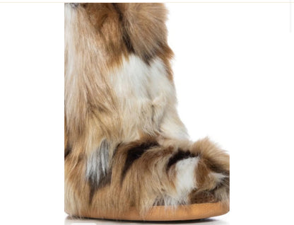 NADIANNA-BROWN FAUX FUR BOOTIE