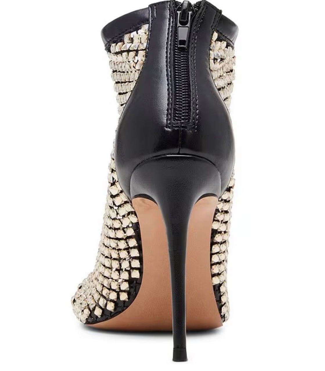 Dancin Mesh Rhinestone Stiletto Dress Booties
