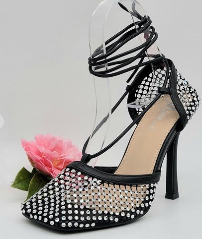 Rosalyn Embellished Mesh Heels