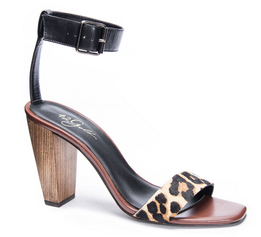 Lina Ankle Strap Wooden Heel