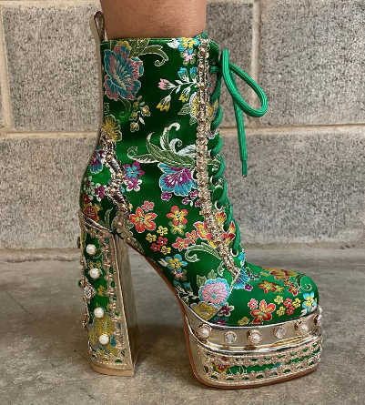 Eva Floral Platform Bootie