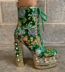 Eva Floral Platform Bootie