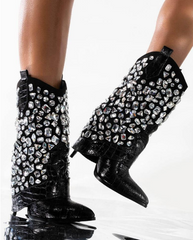 Leblanc Jeweled Knee High Boot