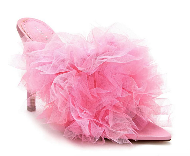 Birdie Pink Feather Mules