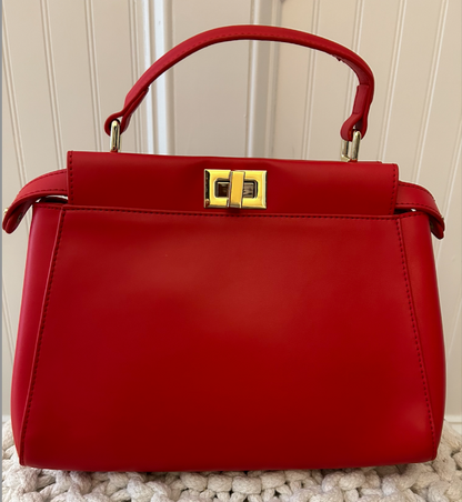 Fiona Luxury Inspired Leather Bag_red - Shoe Snobb