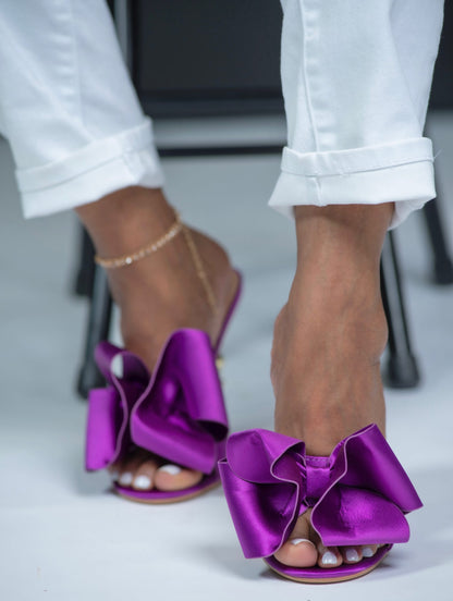 Purple Bow Salsa Mules